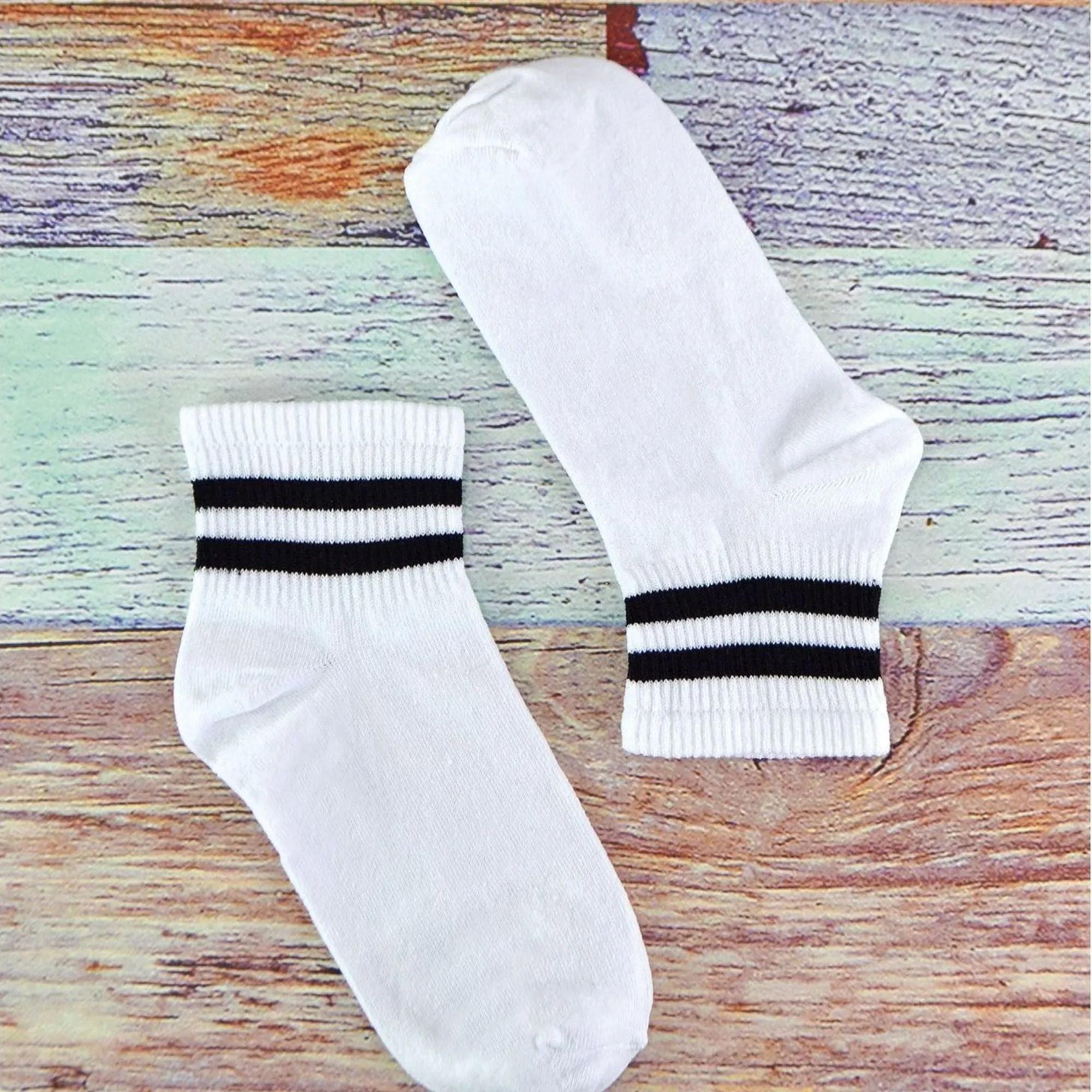 12 Pack Ladies Ankle Cotton Striped Socks