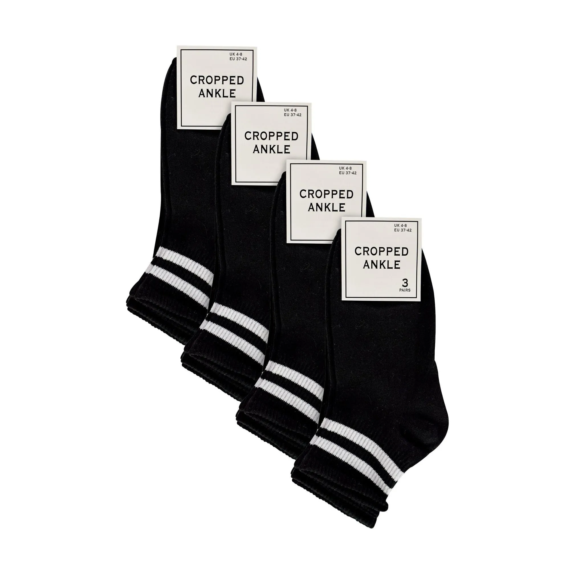 12 Pack Ladies Ankle Cotton Striped Socks