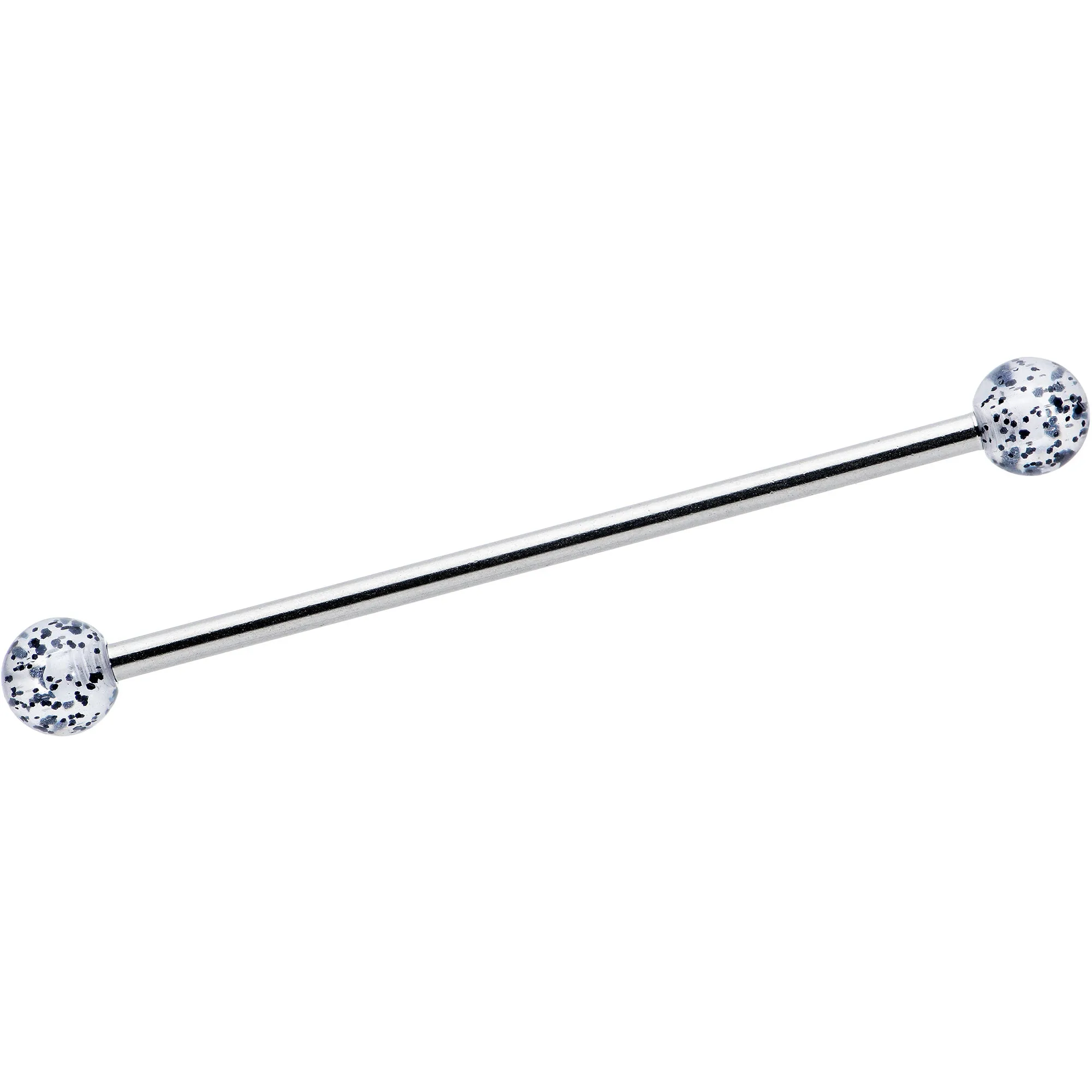14 Gauge Black Tie Ghosts Glow in Dark Industrial Barbell 38mm Set of 3