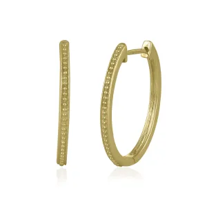 14K Yellow Gold Beaded Hoop Jay Earrings