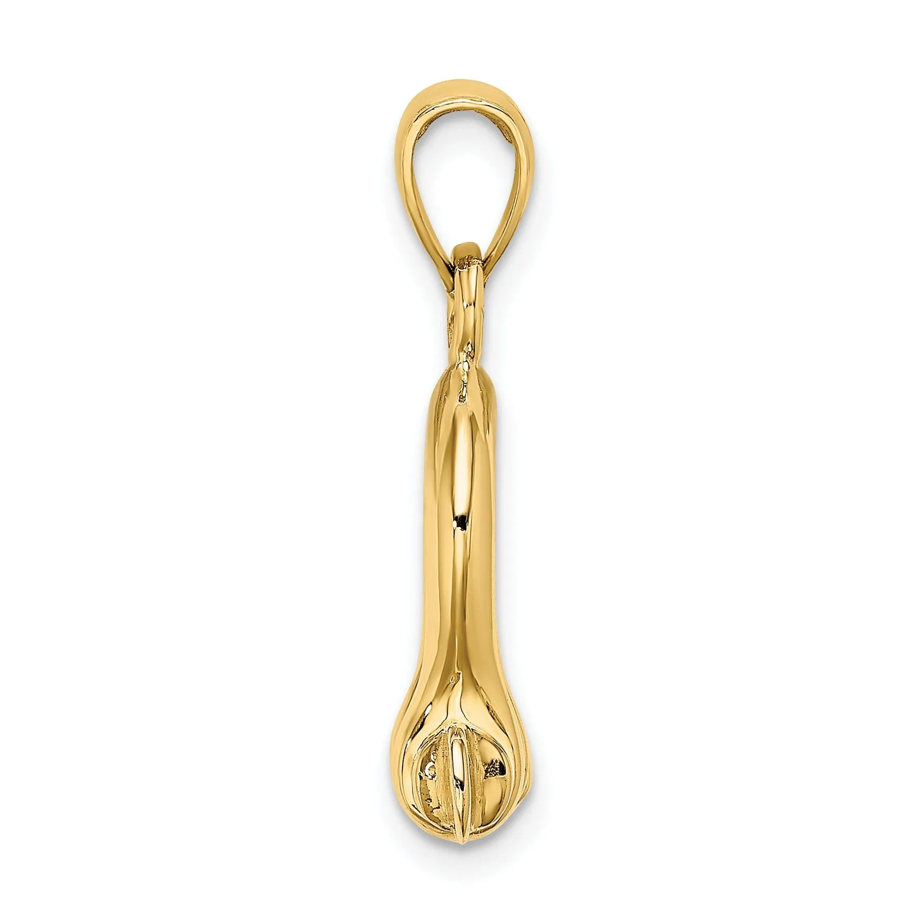 14K Yellow Gold Polished Finish 3-D Medium Moveable Ship Shackle Charm