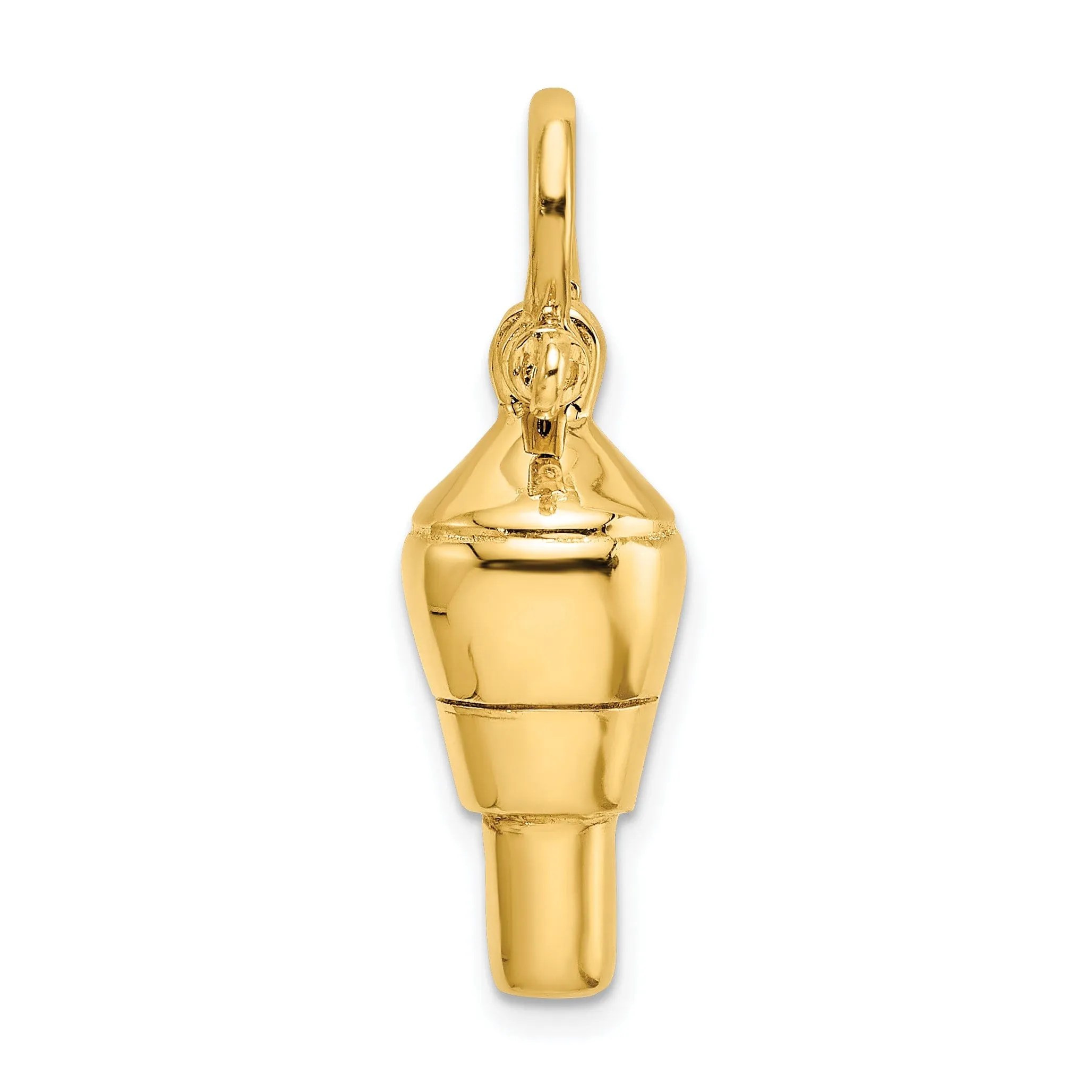 14K Yellow Gold Polished Finish 3-D Swivel with ship Shackle Bail Charm