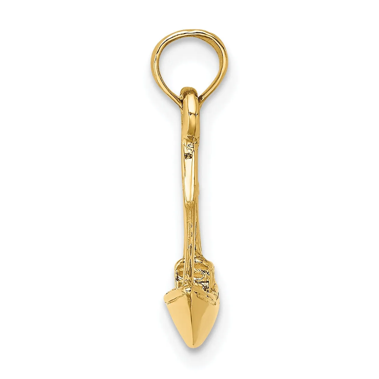 14K Yellow Gold Polished Finish 3-Dimensional Tug Boat Charm Pendant