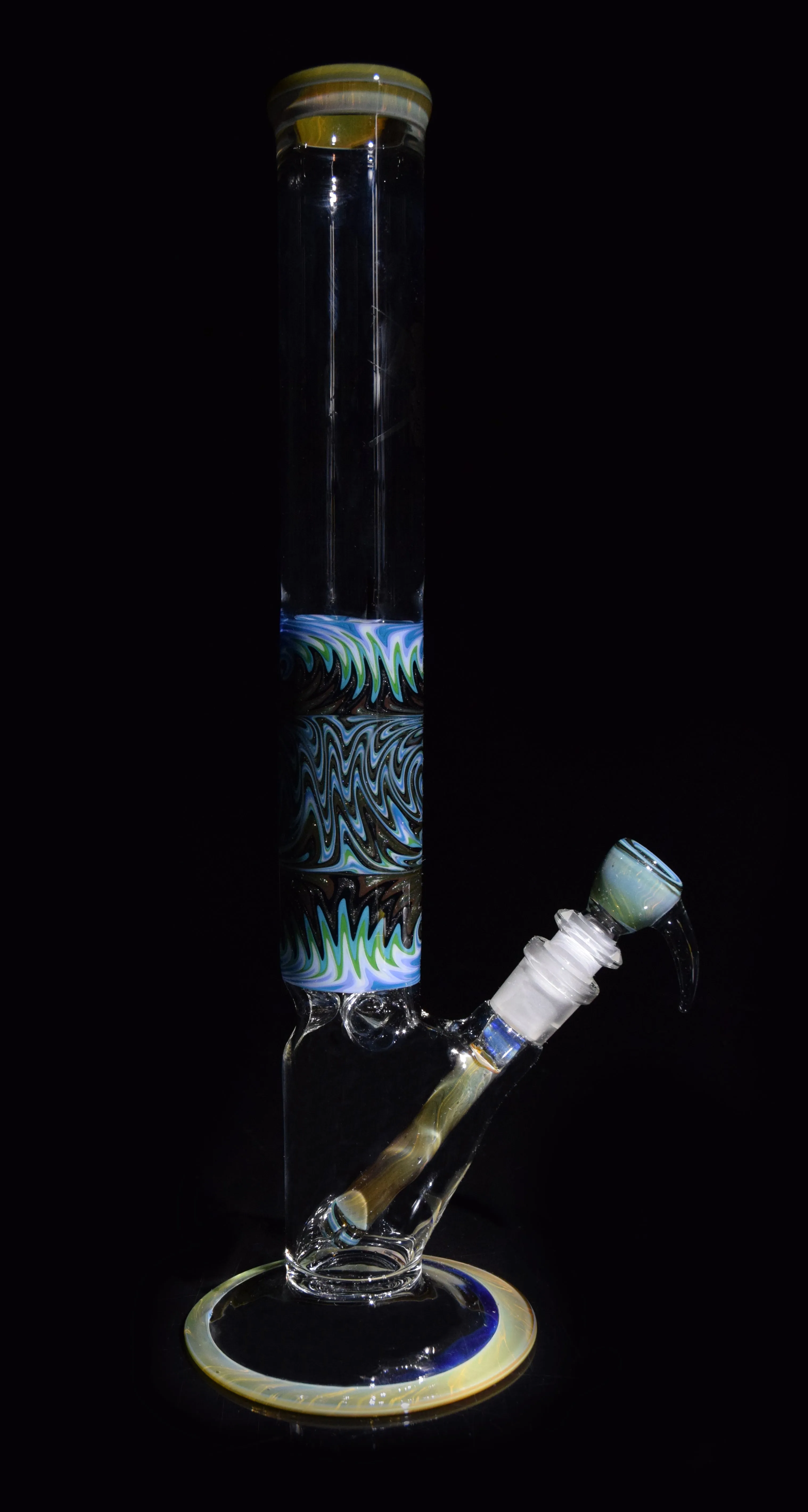 15'' Straight Tube with Worked Section Water Bong by Phil Sundling