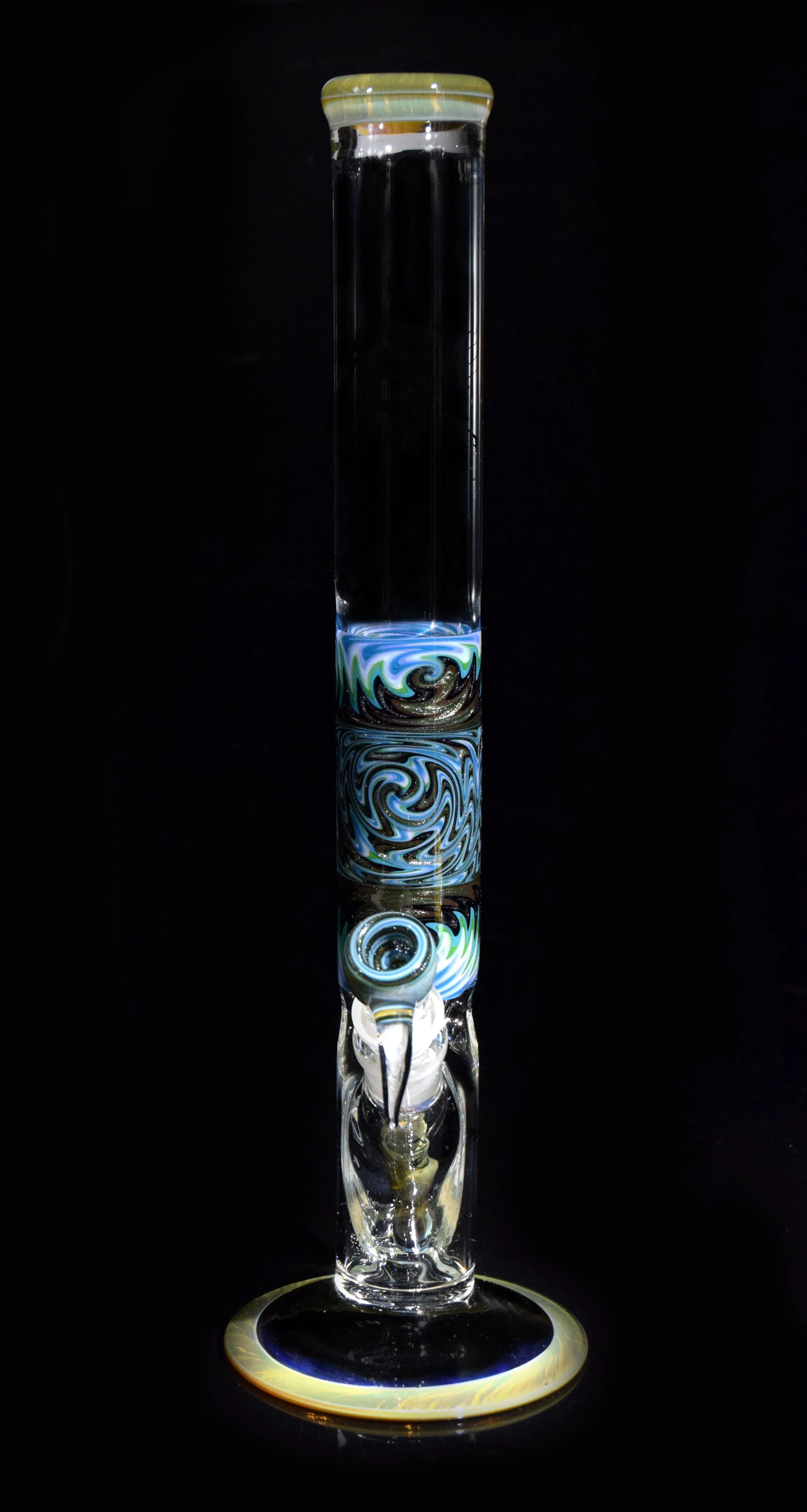15'' Straight Tube with Worked Section Water Bong by Phil Sundling