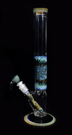 15'' Straight Tube with Worked Section Water Bong by Phil Sundling