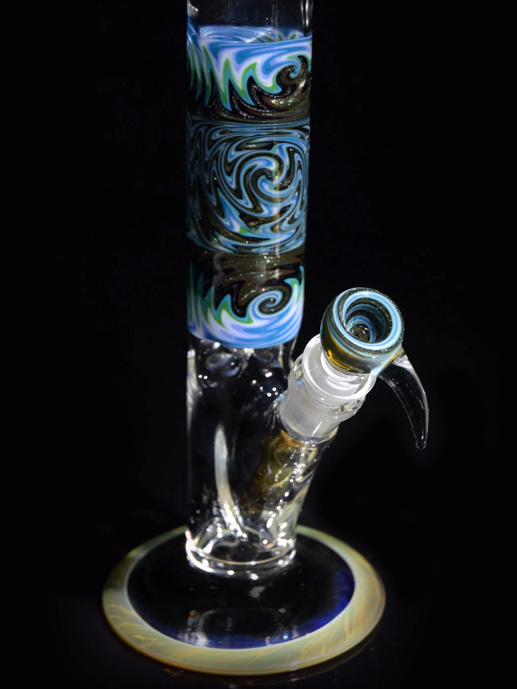 15'' Straight Tube with Worked Section Water Bong by Phil Sundling