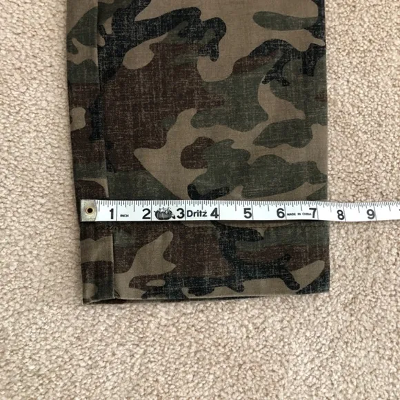 Abercrombie &amp; Fitch Annie High Rise Ankle Straight Green Camo Stripe Jeans 25/0R