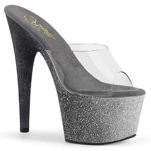 ADORE-701OMBRE  Clear/Silver-Black Ombre Mini Glitter