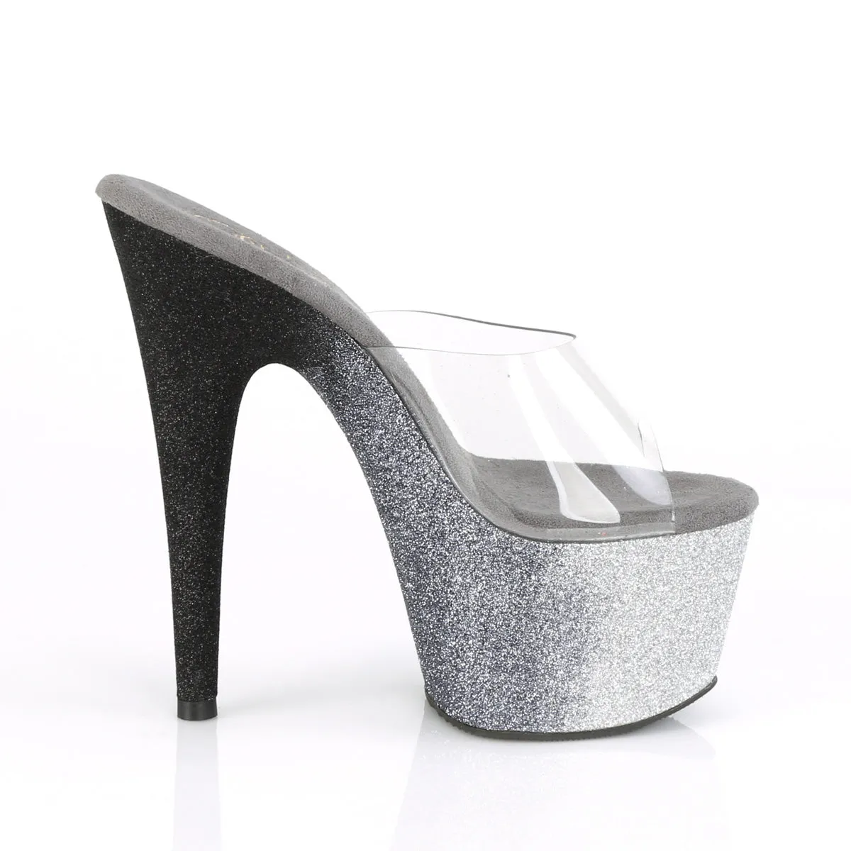 ADORE-701OMBRE  Clear/Silver-Black Ombre Mini Glitter