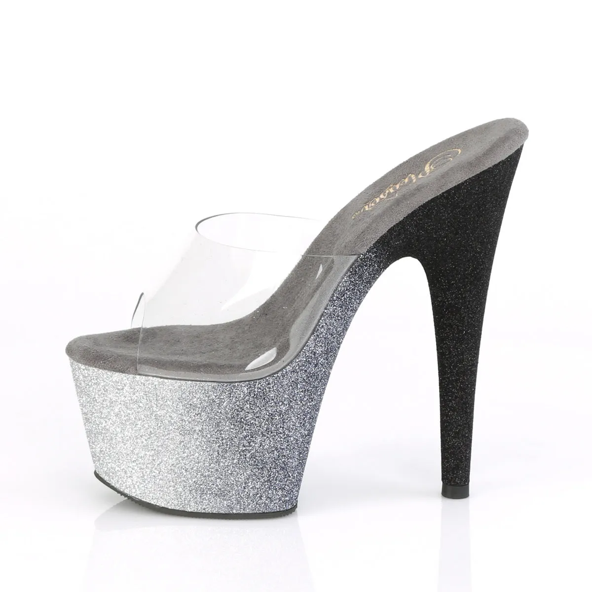 ADORE-701OMBRE  Clear/Silver-Black Ombre Mini Glitter