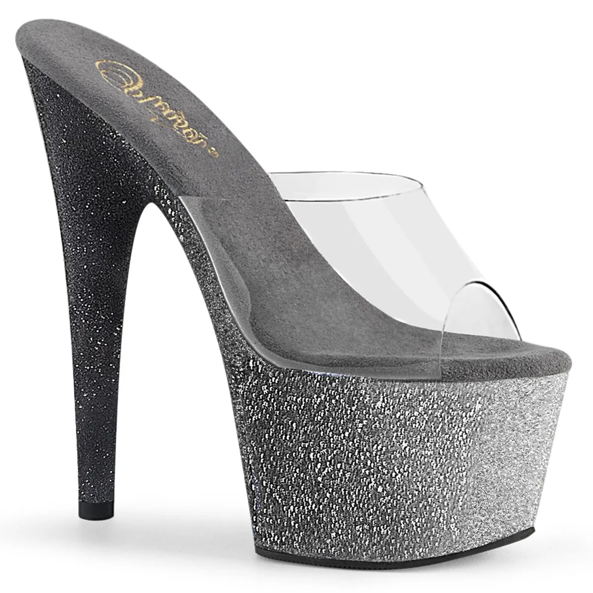 ADORE-701OMBRE  Clear/Silver-Black Ombre Mini Glitter