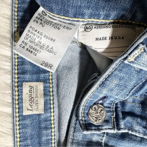 AG Adriano Goldschmied Medium Wash Super Skinny Ankle Jeans 29