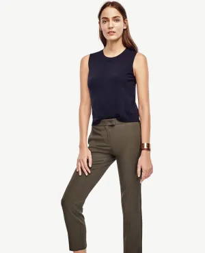 *Ann Taylor Devin Flat Front Green Cropped Ankle Dress Pants Size 4