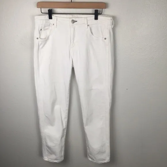 ANTHROPOLOGIE AMO BOW WHITE JEANS IN SEA SALT