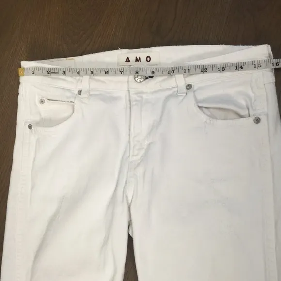 ANTHROPOLOGIE AMO BOW WHITE JEANS IN SEA SALT