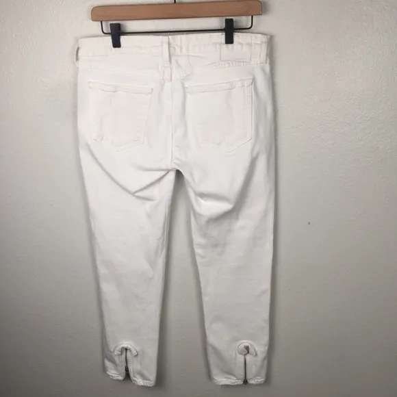 ANTHROPOLOGIE AMO BOW WHITE JEANS IN SEA SALT