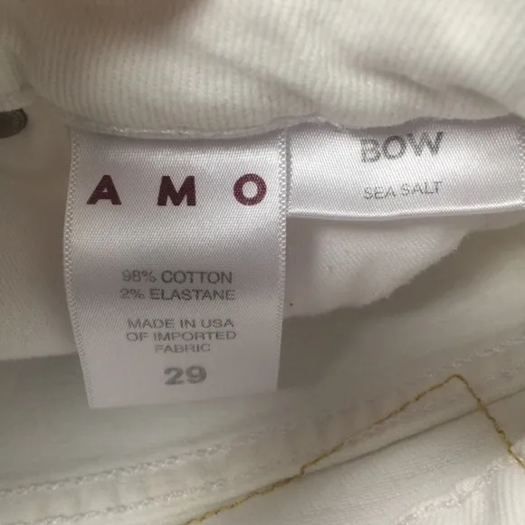 ANTHROPOLOGIE AMO BOW WHITE JEANS IN SEA SALT