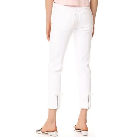 ANTHROPOLOGIE AMO BOW WHITE JEANS IN SEA SALT