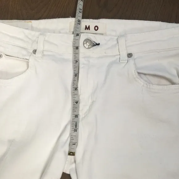 ANTHROPOLOGIE AMO BOW WHITE JEANS IN SEA SALT
