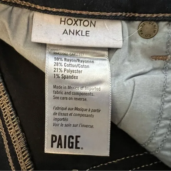 ANTHROPOLOGIE Paige Hoxton Ankle Denim Cropped Skinny Jeans Palmo Wash Size 30
