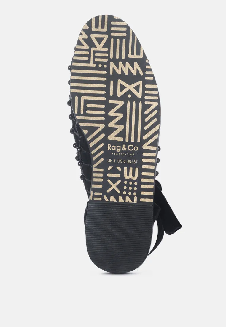 Asante Crisscross Beaded Veil Velvet Mules By Ruw