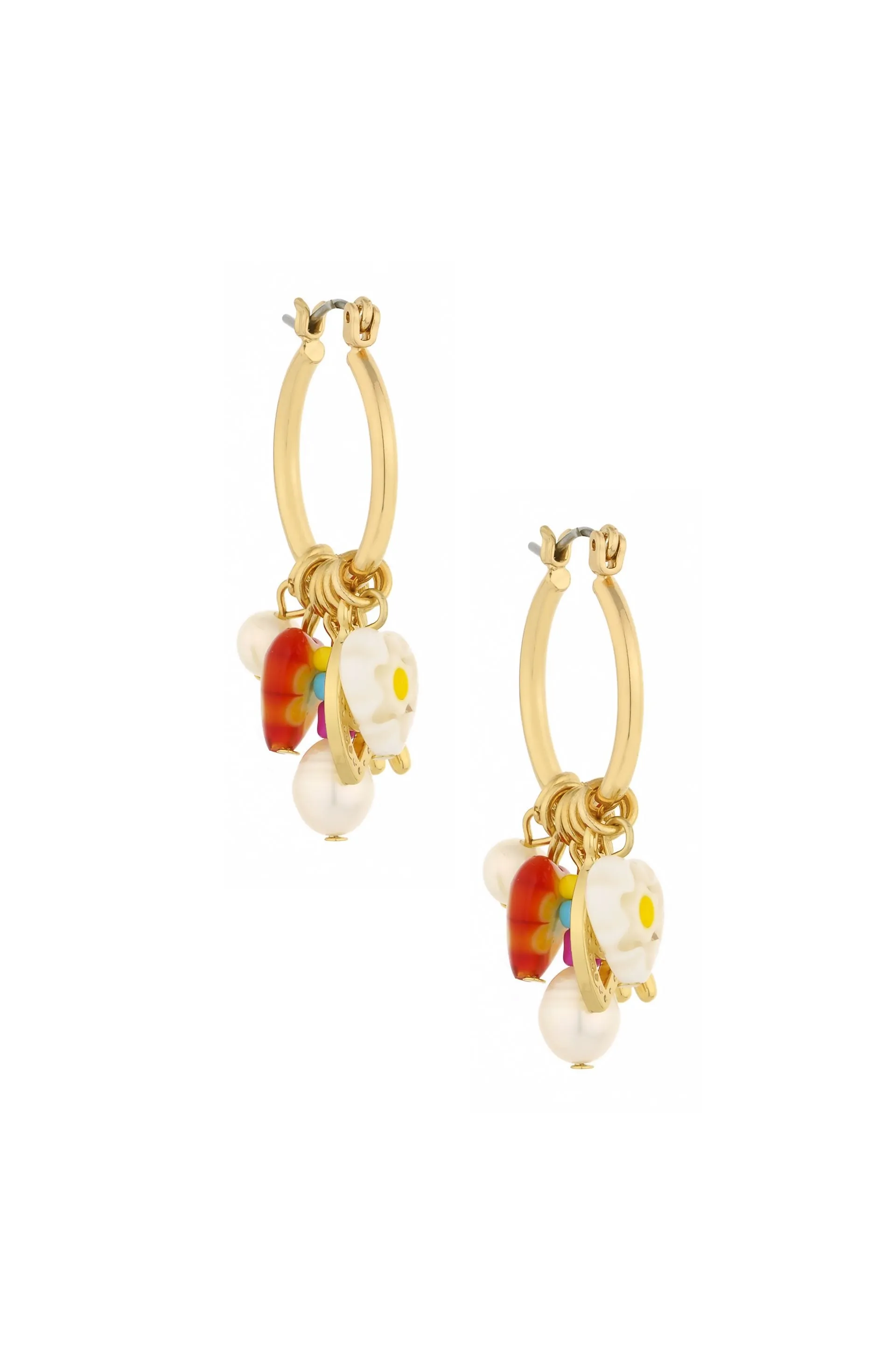 Be Happy Charm Hoop 18k Gold Plated Earrings