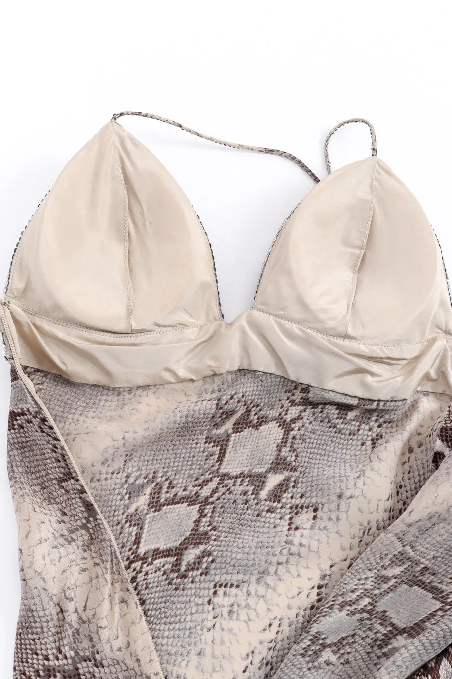 Beaded Bias Snake Print Dress