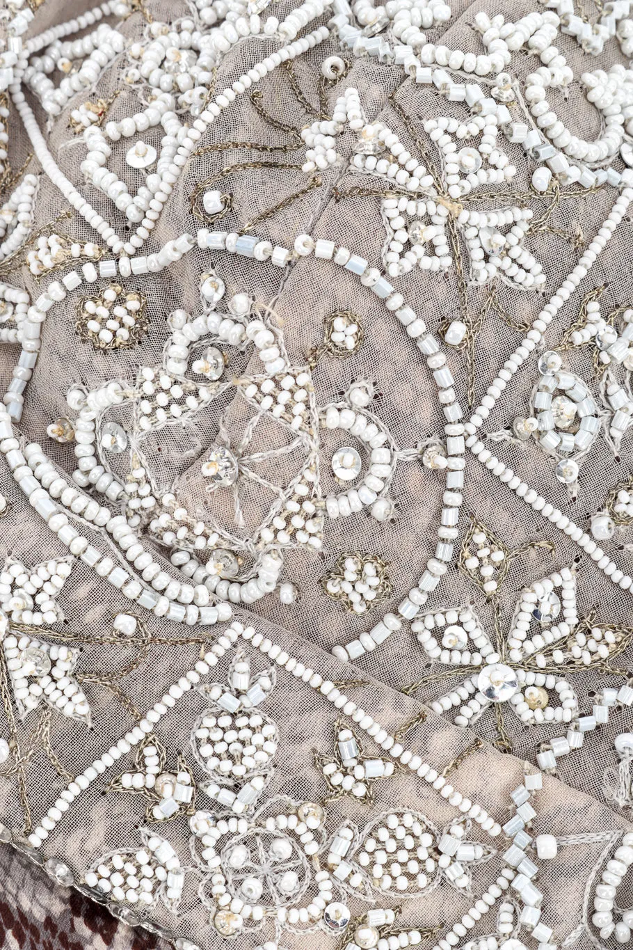 Beaded Bias Snake Print Dress