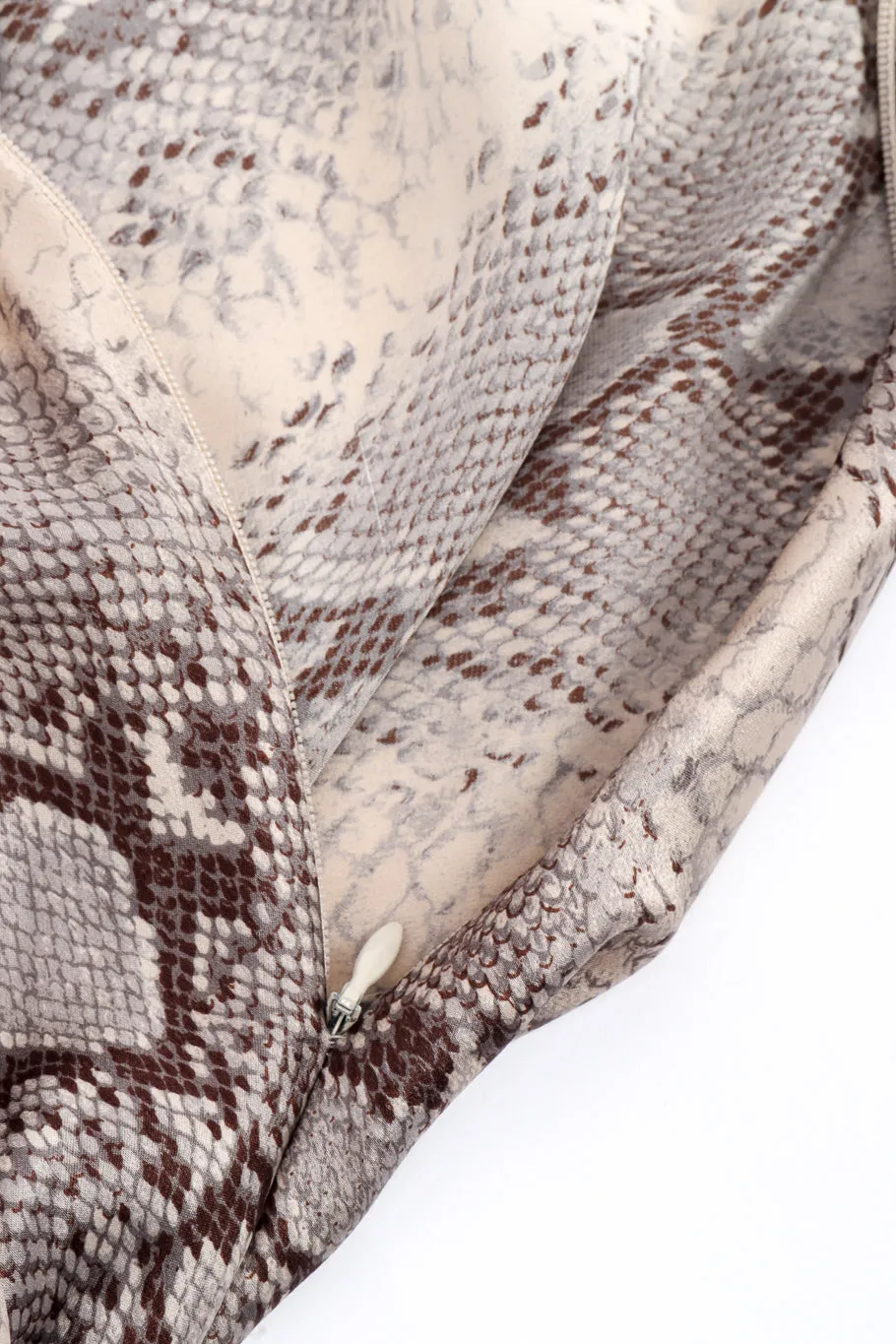 Beaded Bias Snake Print Dress