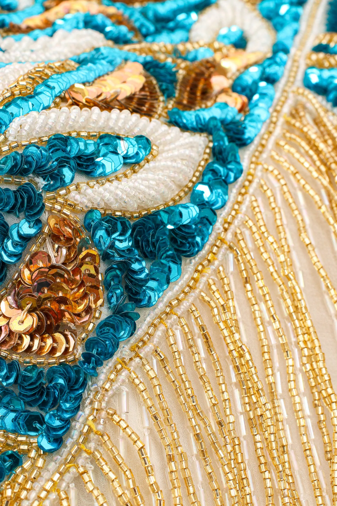 Beaded Grecian Fringe Gown