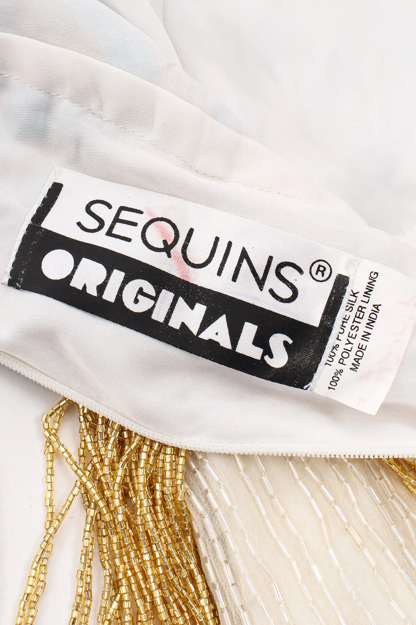 Beaded Grecian Fringe Gown