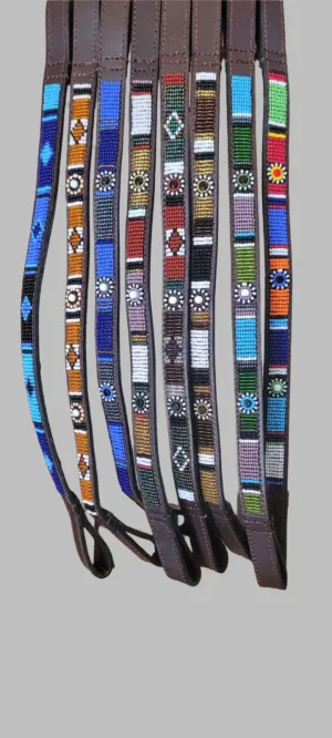 Beaded Leather  Horse browband
