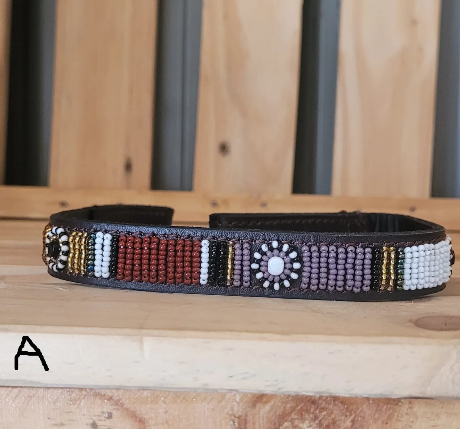 Beaded Leather  Horse browband