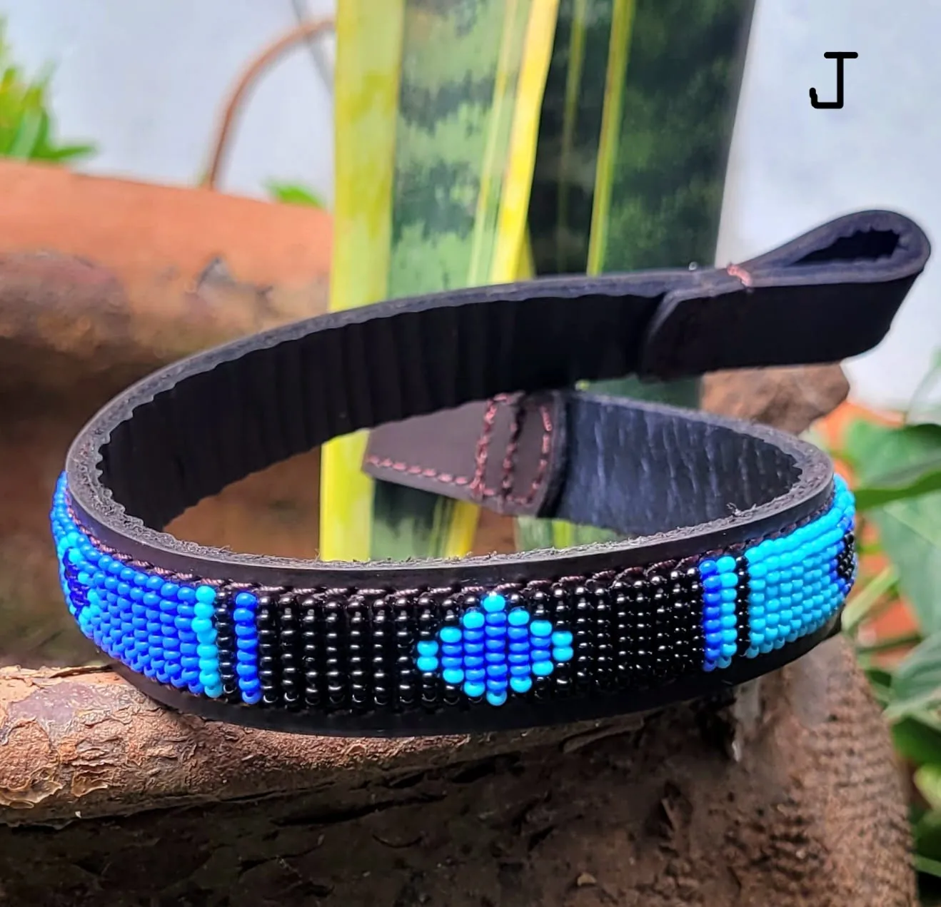 Beaded Leather  Horse browband