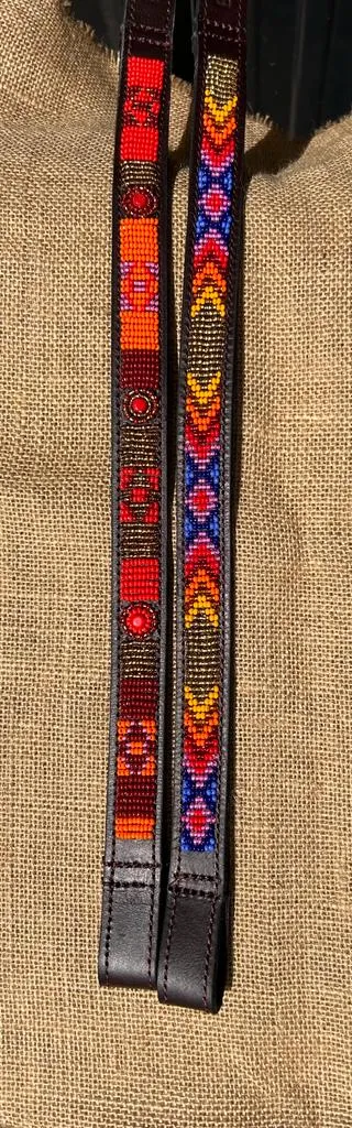 Beaded Leather  Horse browband