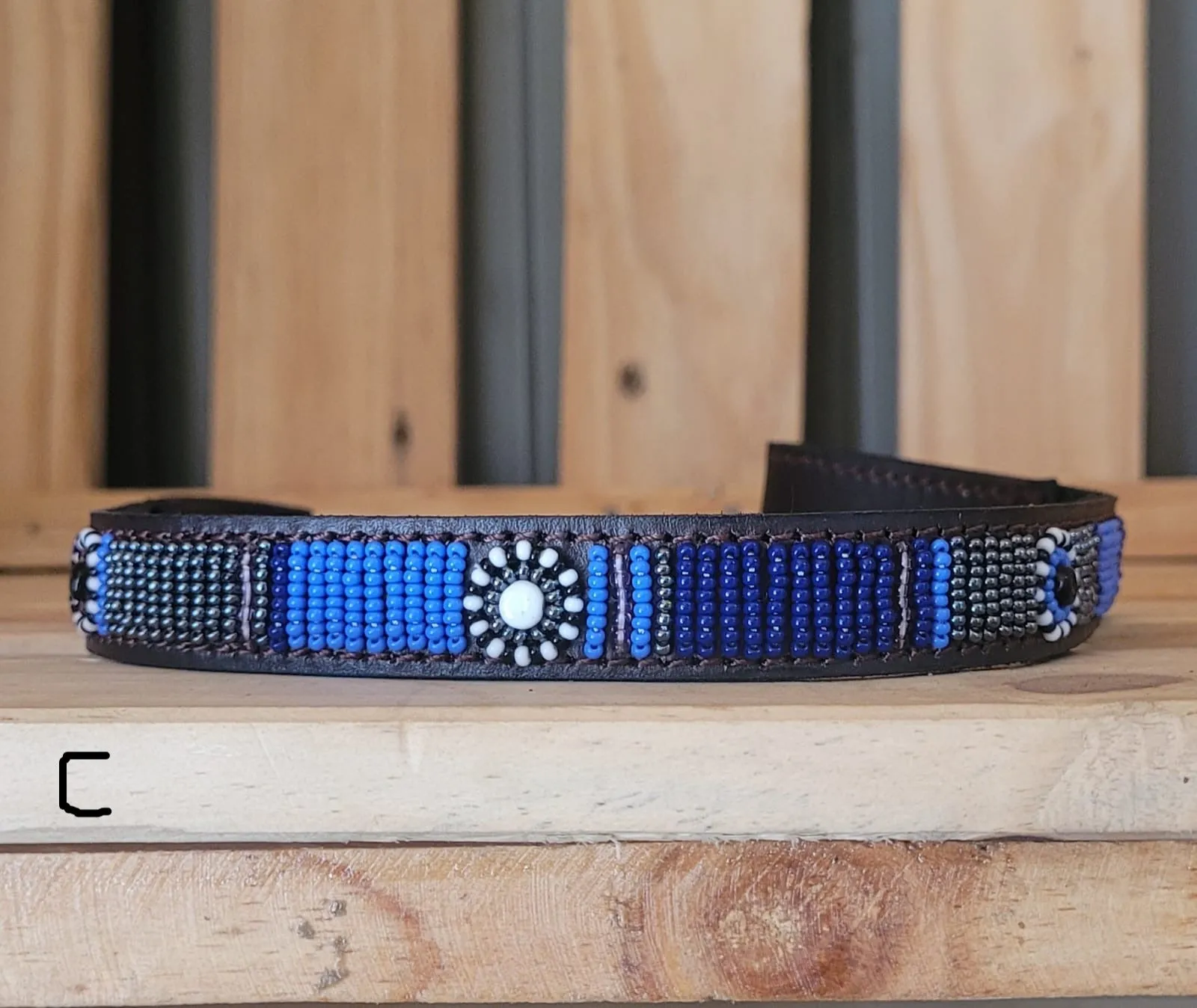 Beaded Leather  Horse browband