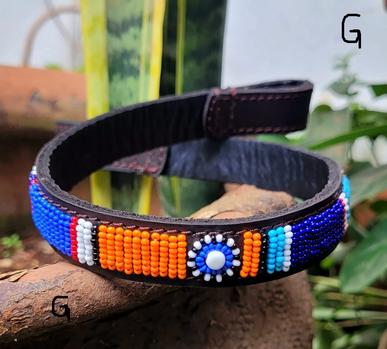 Beaded Leather  Horse browband