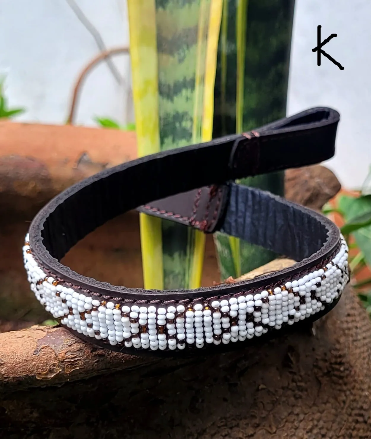 Beaded Leather  Horse browband