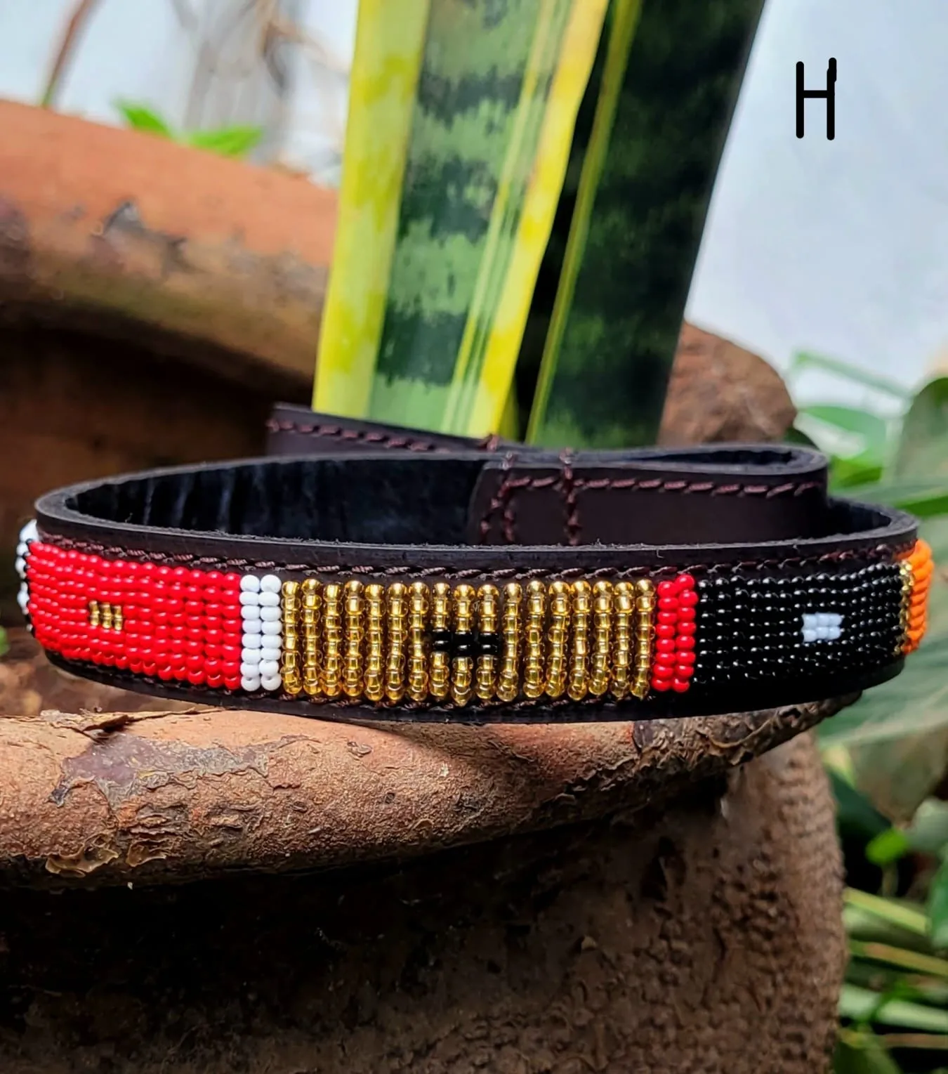 Beaded Leather  Horse browband