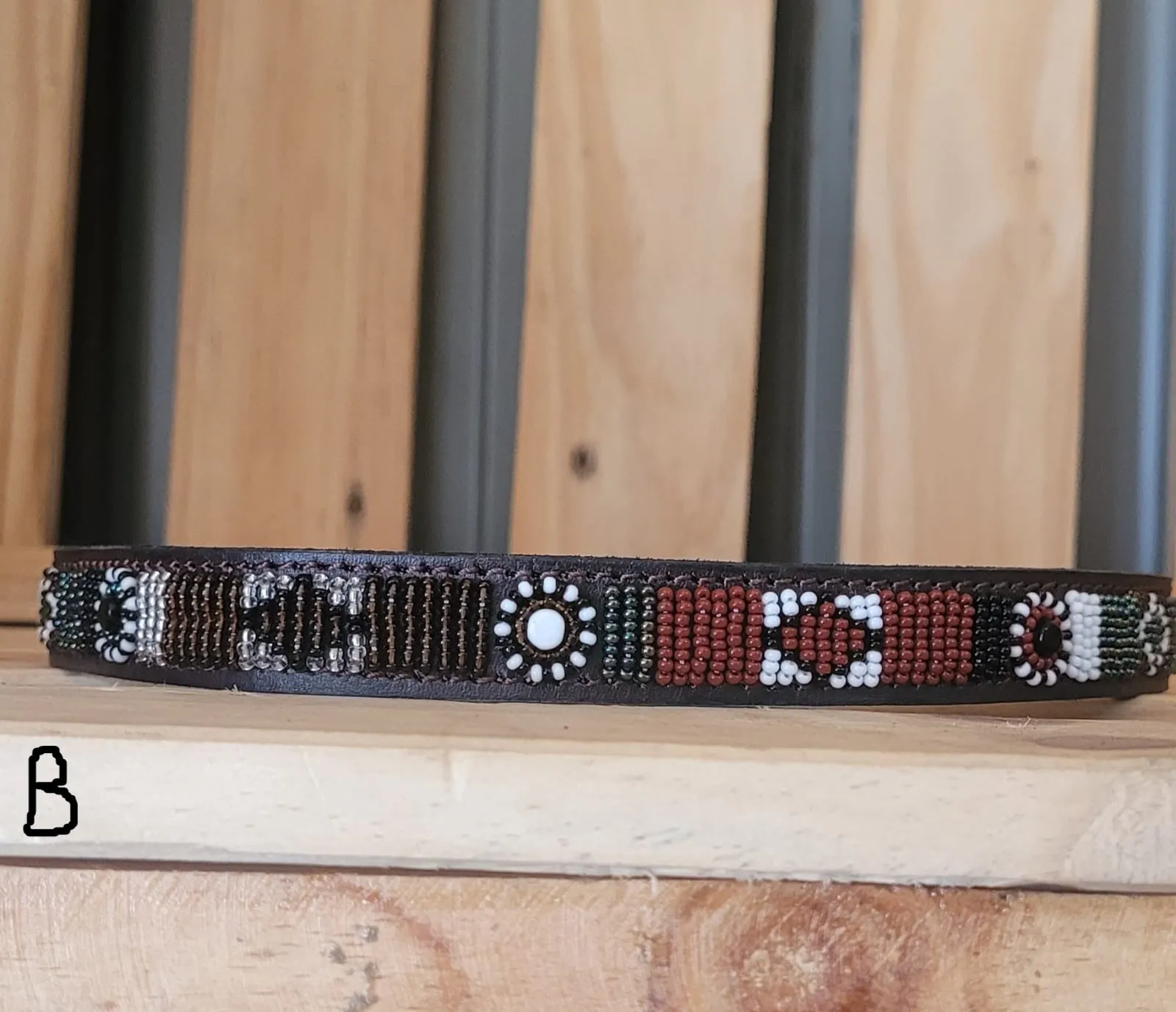 Beaded Leather  Horse browband