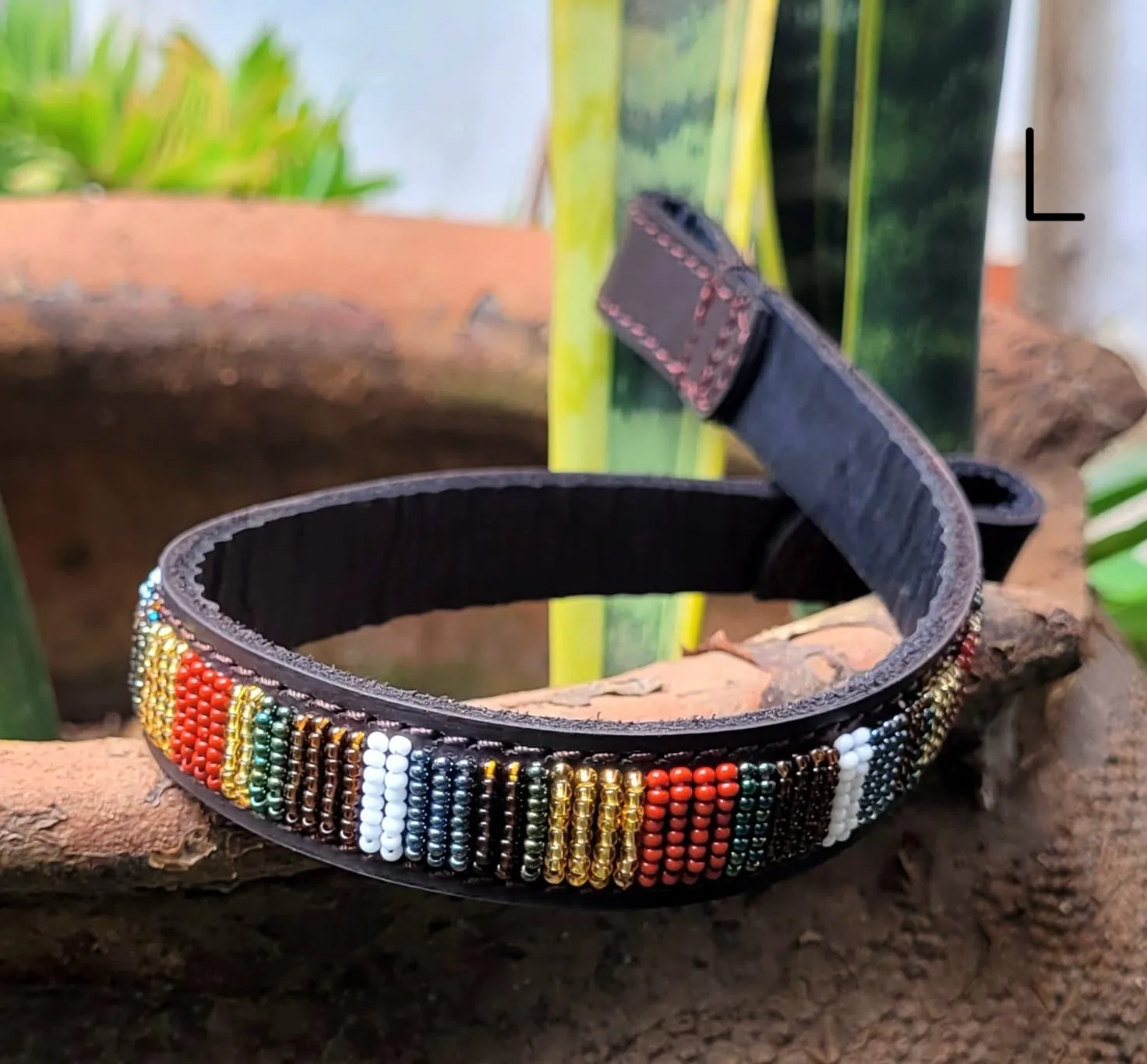 Beaded Leather  Horse browband