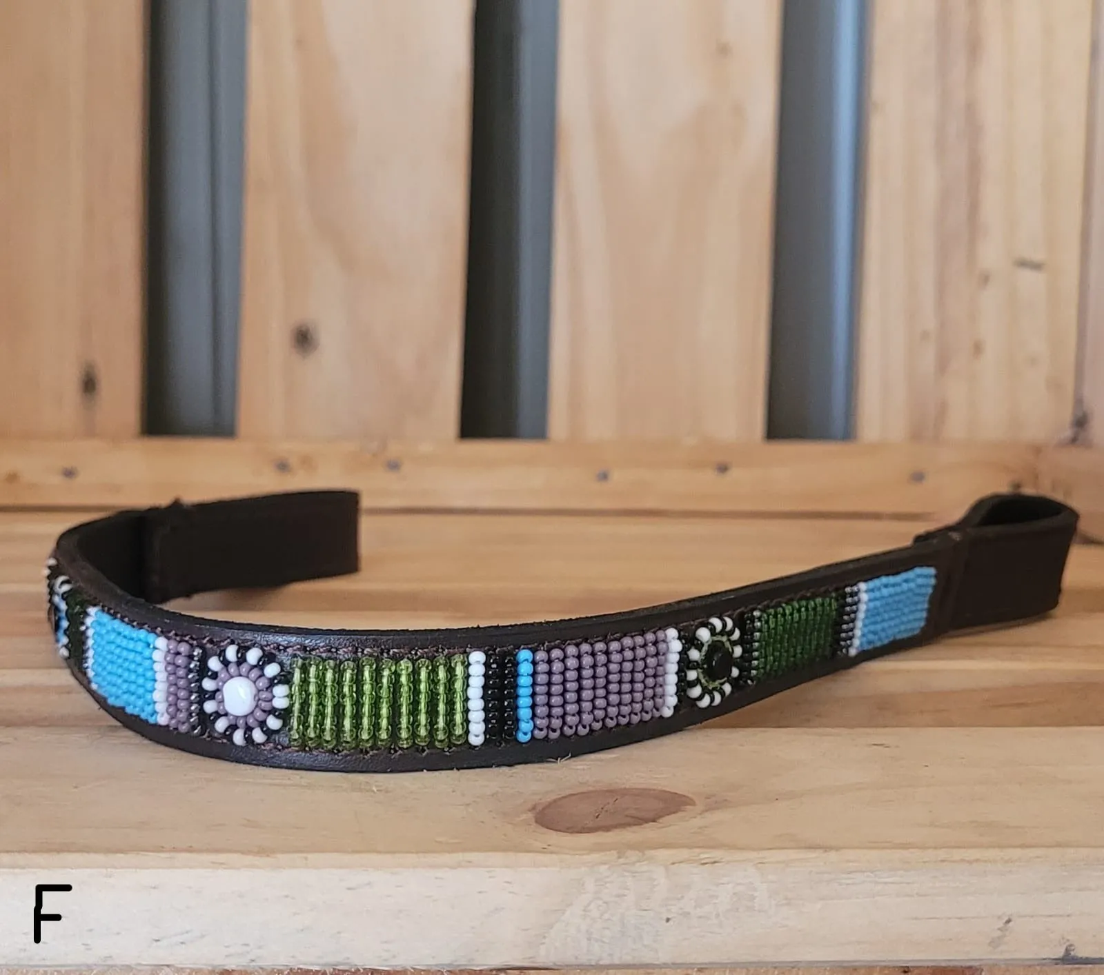 Beaded Leather  Horse browband