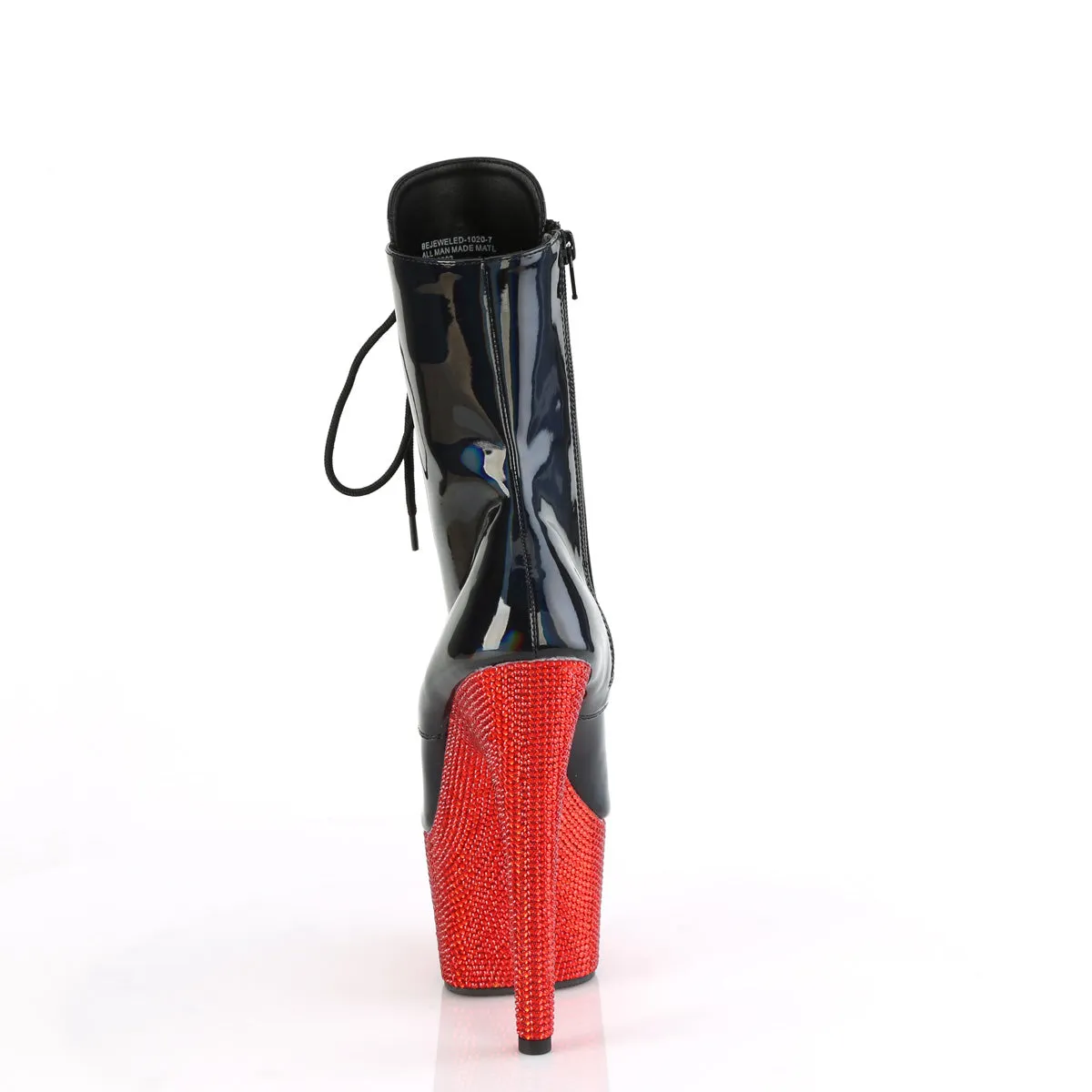 BEJEWELED-1020-7  Black Holo Patent/Red RS