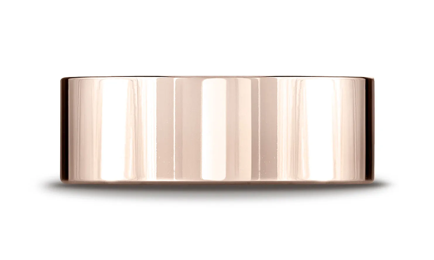 Benchmark 14K Rose Gold 8mm Flat Comfort-Fit Wedding Band Ring (Sizes 4 - 15 )