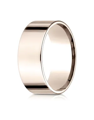 Benchmark 14K Rose Gold 8mm Flat Comfort-Fit Wedding Band Ring (Sizes 4 - 15 )