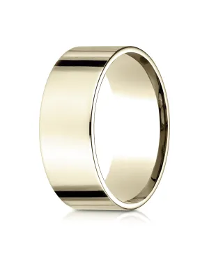 Benchmark 18K Yellow Gold 8mm Flat Comfort-Fit Wedding Band Ring (Sizes 4 - 15 )