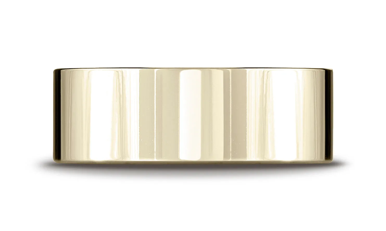 Benchmark 18K Yellow Gold 8mm Flat Comfort-Fit Wedding Band Ring (Sizes 4 - 15 )
