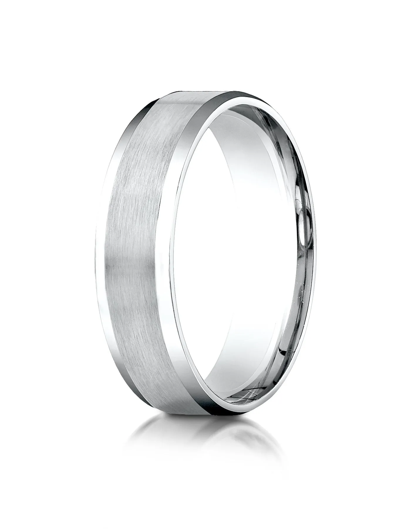 Benchmark Palladium 6mm Comfort-Fit Satin-Finished with High Polished Beveled Edge Carved Design Ring
