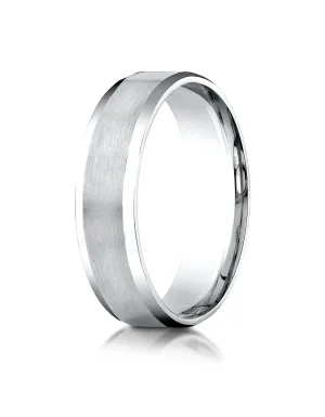 Benchmark Palladium 6mm Comfort-Fit Satin-Finished with High Polished Beveled Edge Carved Design Ring